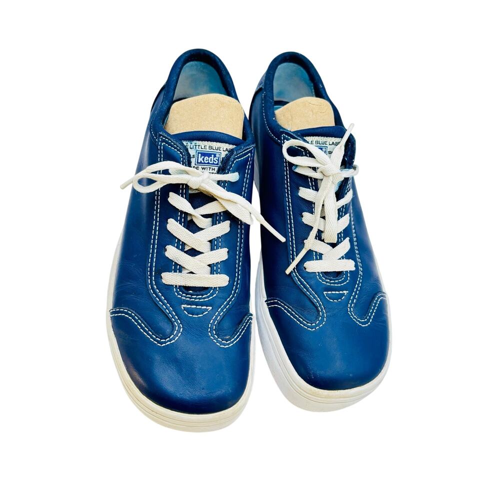 Keds Vintage Little Blue Label square toe lace up leather platform sneakers 7.5
